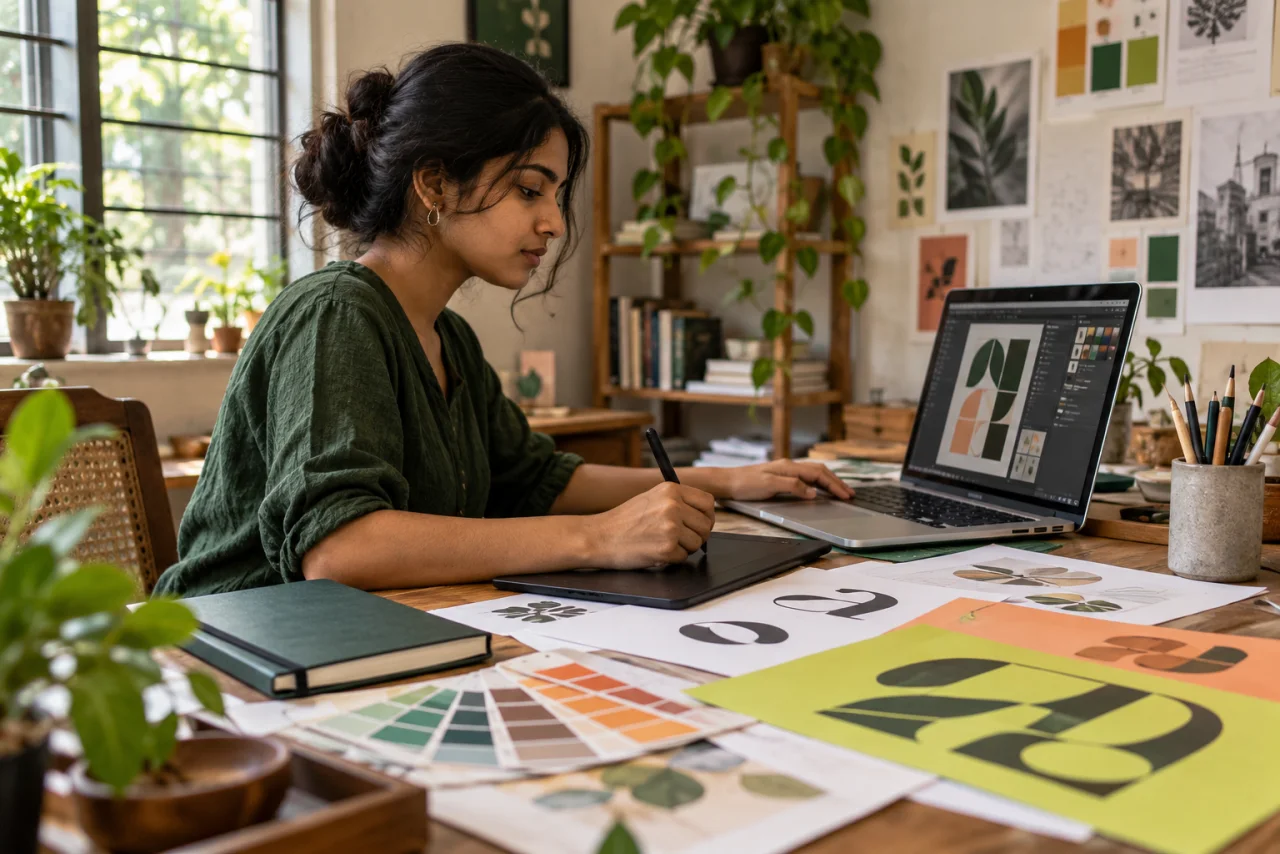 Illustrative design learning scene in India
